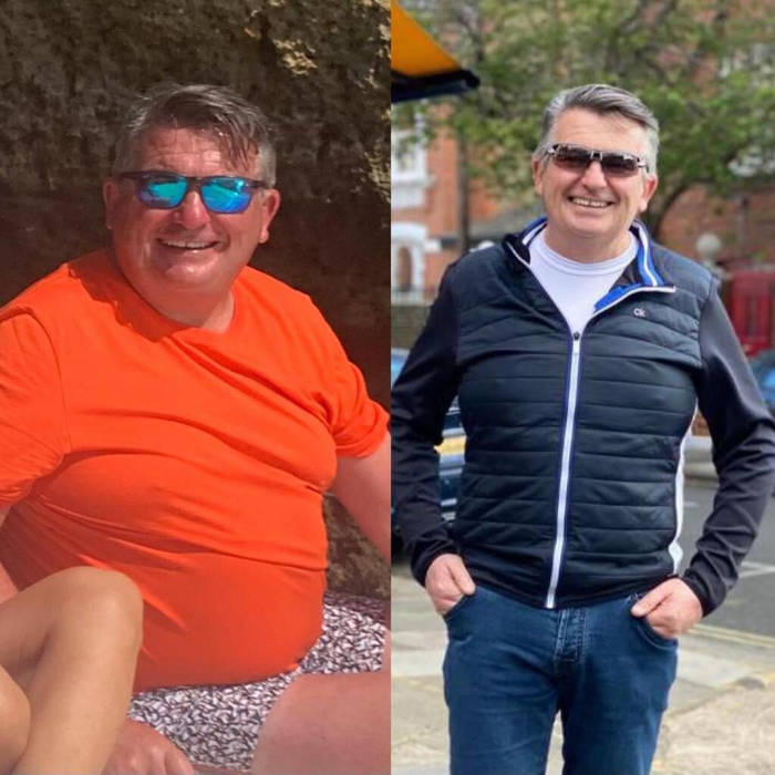 before and after weight loss photographs following Sophia's private weight loss programme