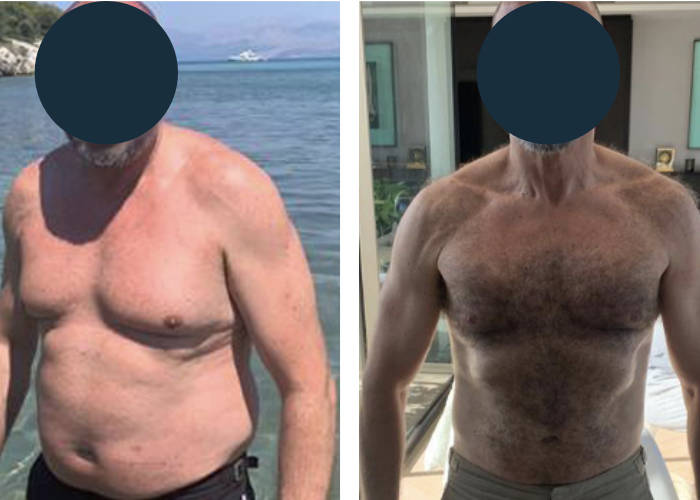 before and after weight loss photographs from working with weight loss coach Sophia